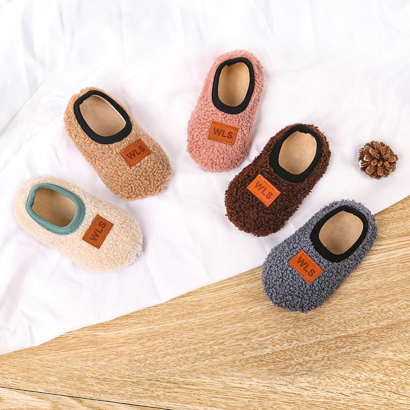 Winter Children Floor Shoes For Baby Slippers Infant Toddler Plush Warm