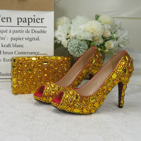 Womens wedding shoes with matching bags platform shoes Ladies