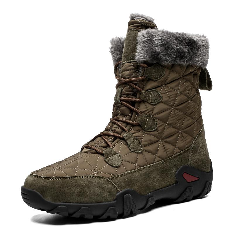 Winter High Help Men Snow Boots Waterproof Man Boots Man Fur Thick Plush