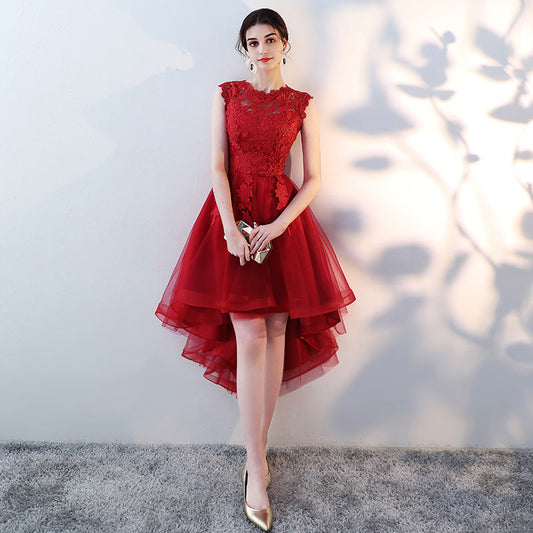 Homecoming Dresses: Princess High Low Prom Dresses Black Wine Red Champagne