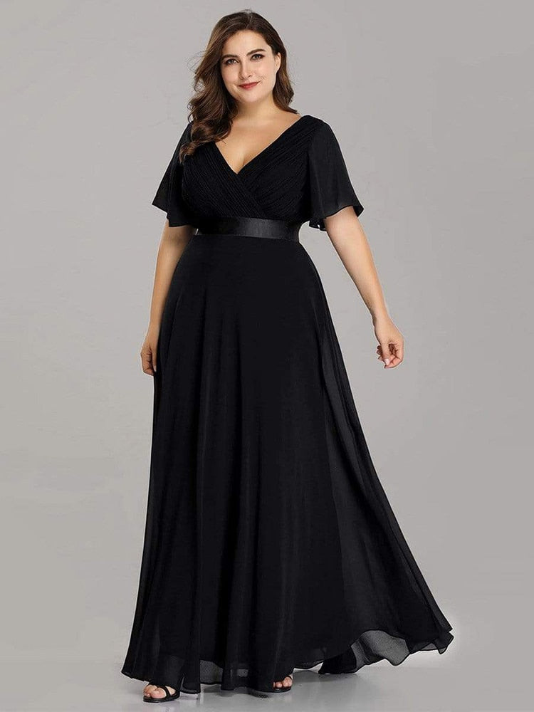 Evening wear Dresses: Women Plus Size Evening Dresses Long Elegant
