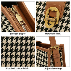 Houndstooth Commuter Shoulder Bag Autumn  Large-Capacity Female Bag