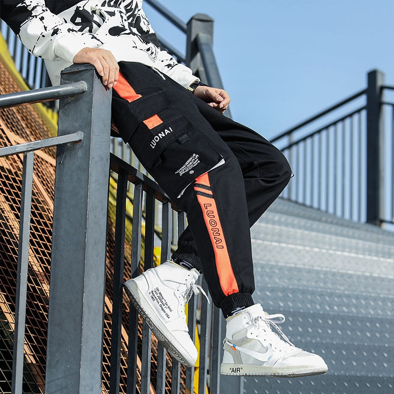 Streetwear Mens Hip Hop Jogging Pants Casual Men Trousers Big Size Loose