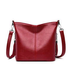 Solid Colors PU Leather Shoulder Bags Fashion Women Messenger Bag