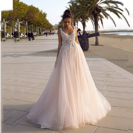 White Bridesmaid Dresses: Wedding Dress Blush Pink Tulle A Line Princess
