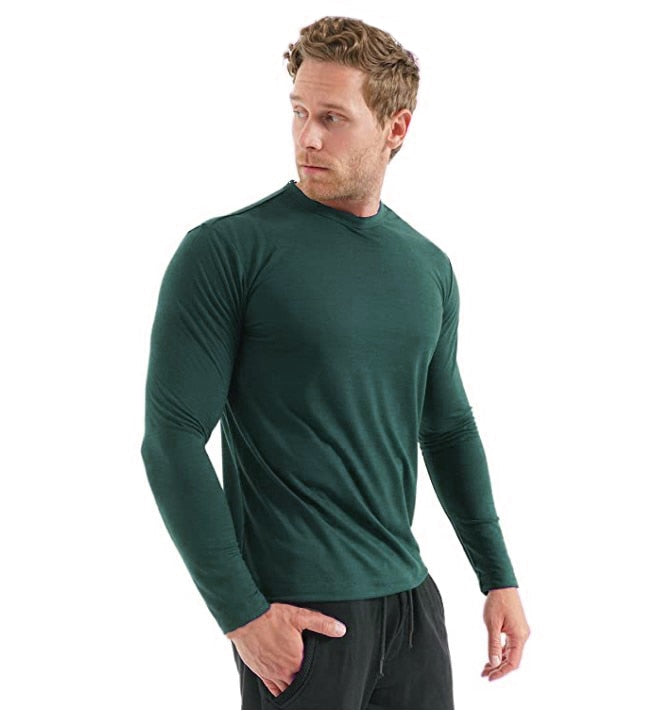 Men 100% Merino Wool Thermal long sleeve T Shirt Base Laye Merino Wool