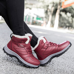 Nine o'clock Winter Couple Casual Boots Stylish Leather High-top Sneaker