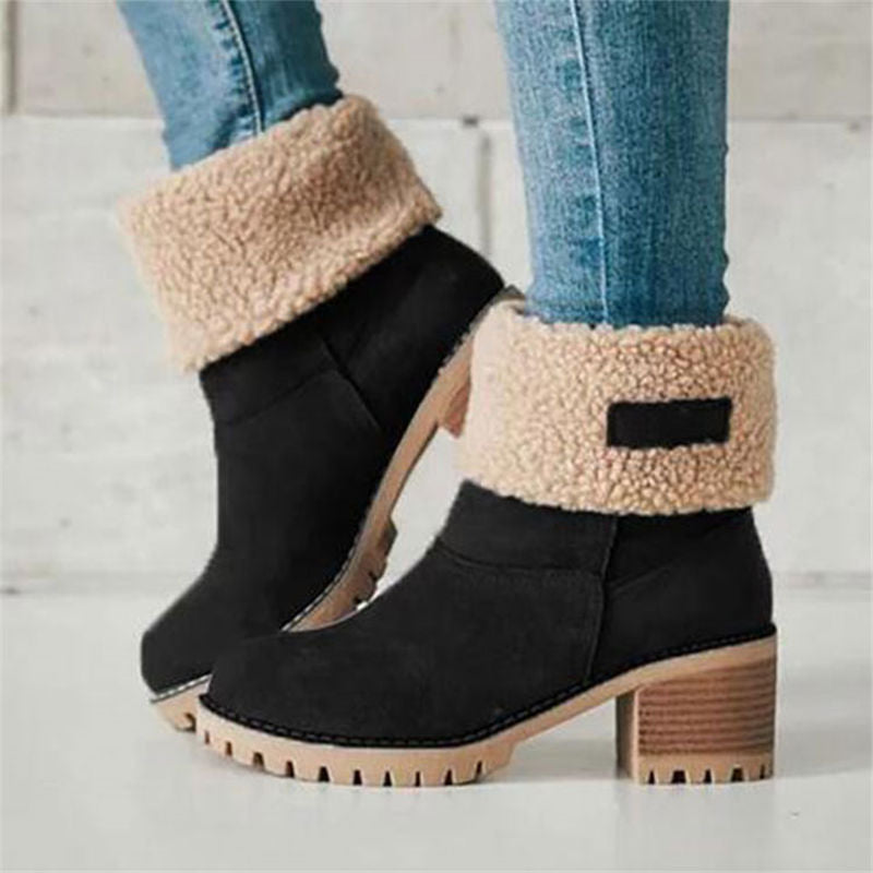 Women Winter Fur Warm Snow Boots Ladies Warm wool booties Ankle Boot
