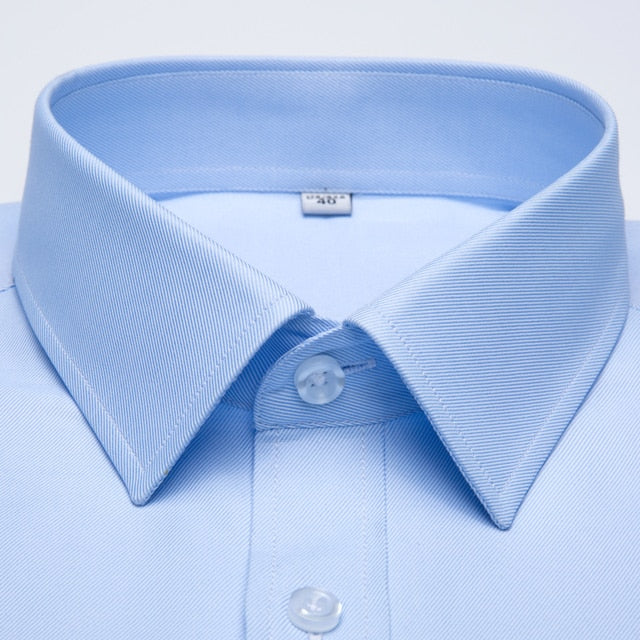 Men's Long Sleeve Standard-fit Solid Basic Dress Shirt Patch