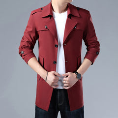 Thoshine Brand Spring Autumn Men Trench Coats Superior Quality Buttons