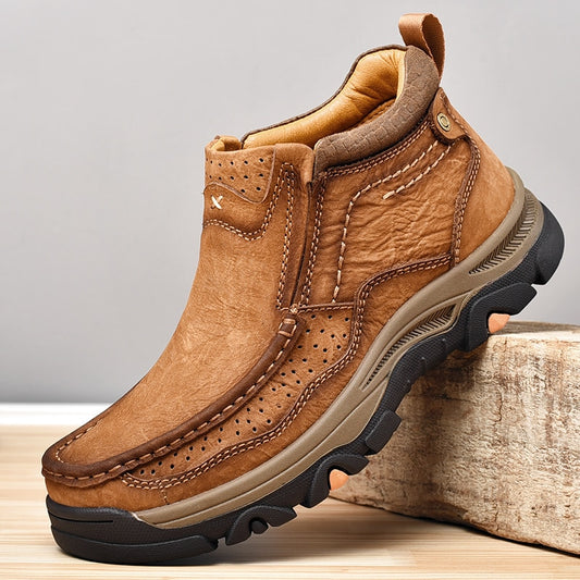 Real Leather Ankle Boots Autumn Winter Mens Shoes Fashion