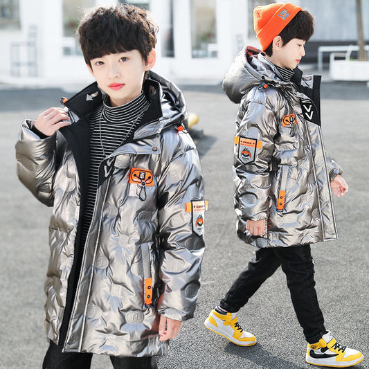 Winter Jacket For Boys Children Coat Fashion Hooded Warm Letters Print