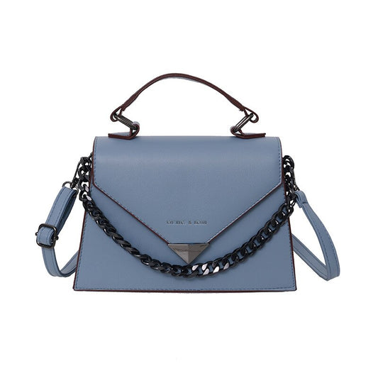 Solid Leather Crossbody Bags For Women Chain Luxury Design