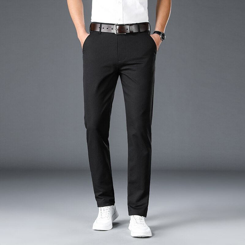 Men's Spring Summer Fashion Business Casual Long Pants Suit Pants Male