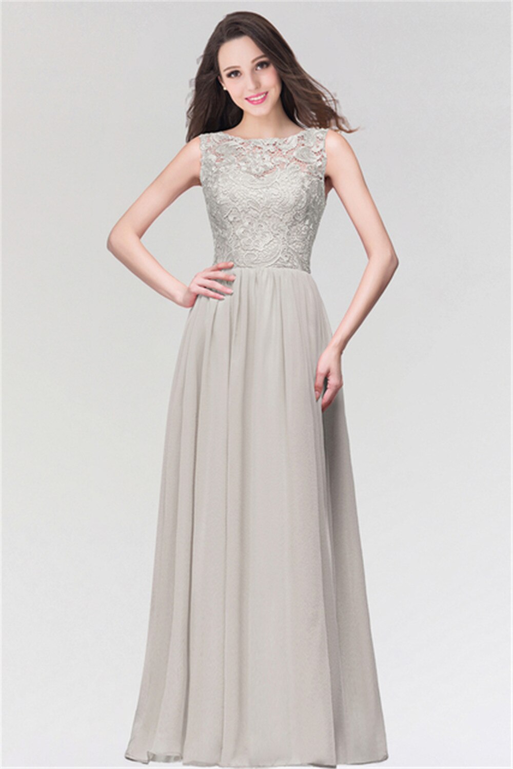 Homecoming Dresses: Chiffon Lace Long Prom Dresses for Women Appliques