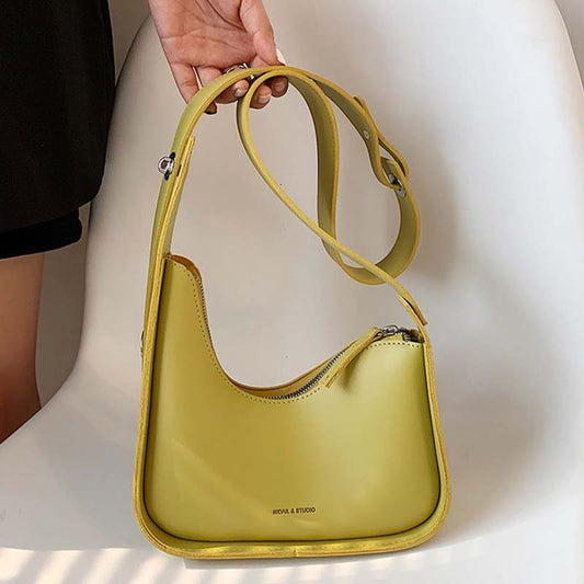 Luxury Crossbody Bags For Women Leather Lemon Color Shoulder Bag