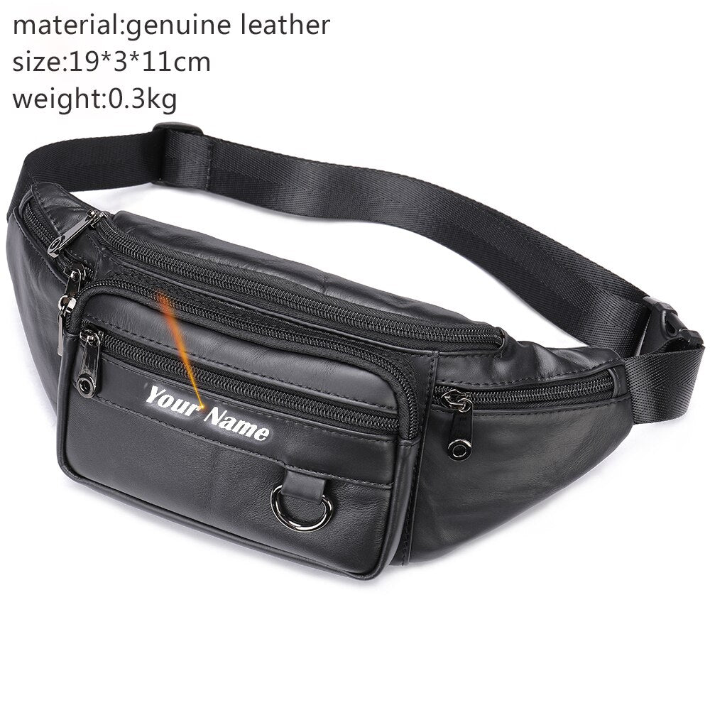 Genuine Leather Belt Bag Women's Waist Bags For Women Fanny Pack