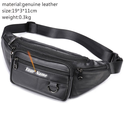 Genuine Leather Belt Bag Women's Waist Bags For Women Fanny Pack