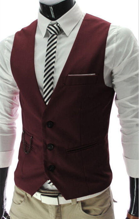 Dress Vests For Men Slim Fit Mens Suit Vest Male Waistcoat