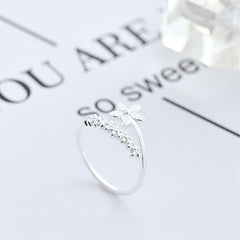 Fresh Flower Silver Color Temperament Personality Literary Fashion Gift Korean