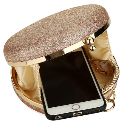 Women Wedding Evening Clutch Round Bag Purses Handbags Crossbody Party