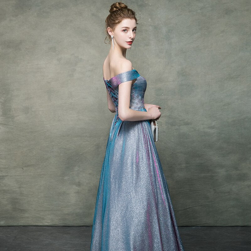 Evening wear Dresses: V-Neck A Line Long Evening Dresses Party