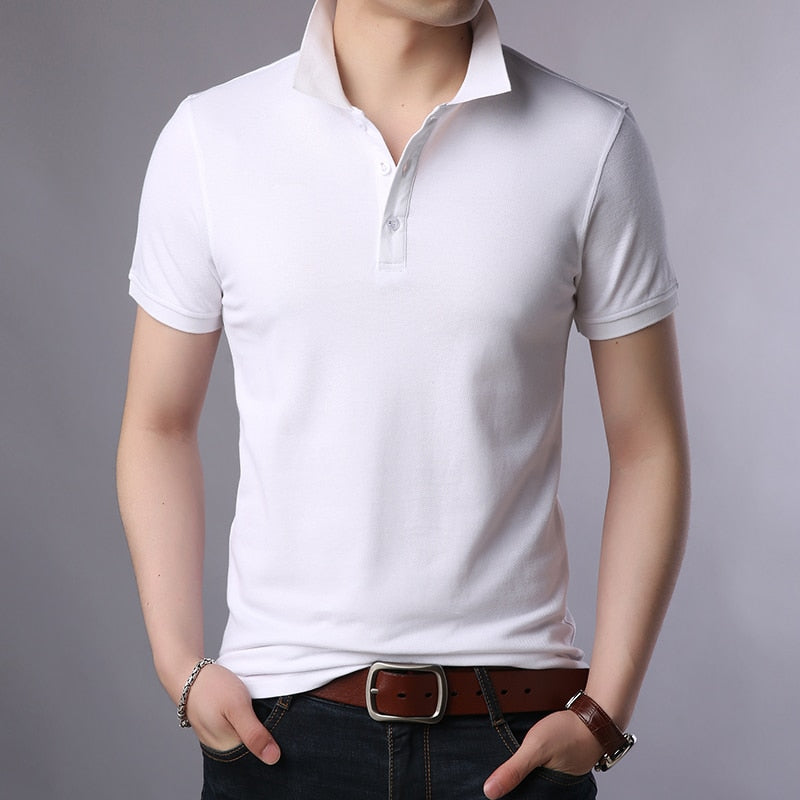 Fashion Brands Polo Shirt Men 100% Cotton Summer Slim Fit Short Sleeve