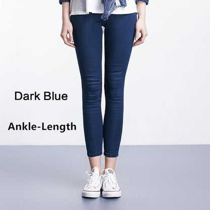 Women Jeans Casual High Waist Summer Autumn Pant Slim Stretch Cotton Denim Trousers For Woman Blue Black  100kg