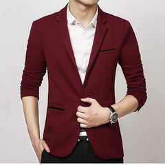 Brand Mens Casual Blazers Autumn Spring Fashion Slim Suit Jacket