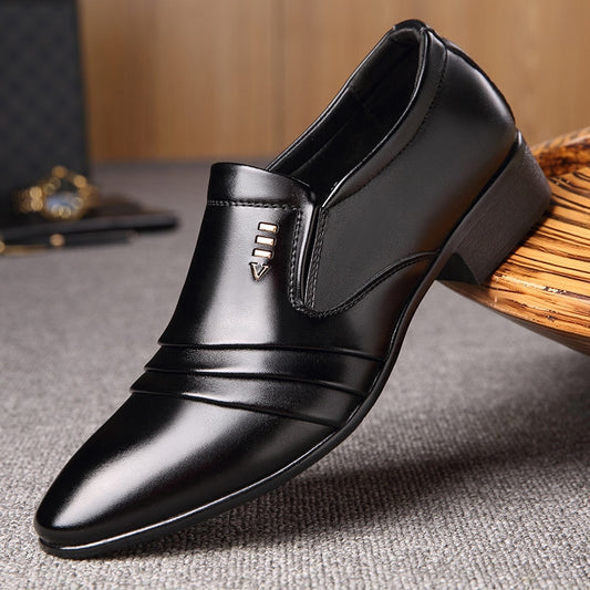 Luxury Brand PU Leather Fashion Men Business Dress Loafers Pointy