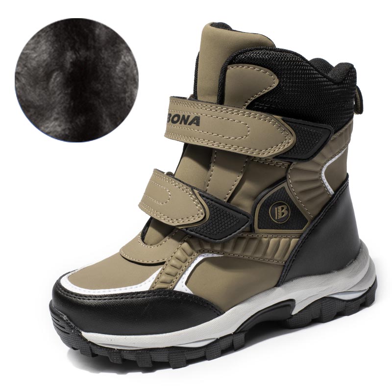 Classics Style Children Boots Hook &amp; Loop Boys Snow Boots