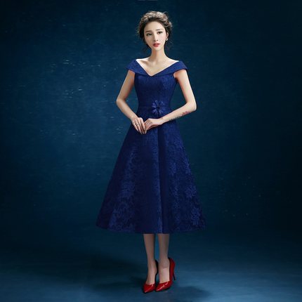 Homecoming Dresses: Prom Party Dress Evening Lace Dresses V-neck