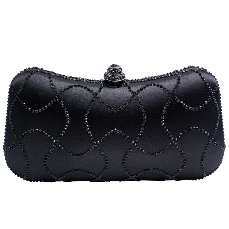 Flower Emerald Dark Green Rhinestone Crystal Clutch Evening Bags for Womens