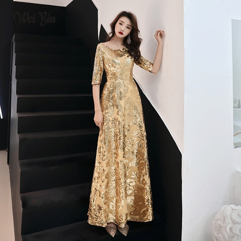 Evening wear Dresses: Elegant Sequined Evening Gowns Long Formal Evening