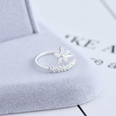Fresh Flower Silver Color Temperament Personality Literary Fashion Gift Korean