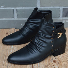 Fashion Men Boots Genuine Leather Men British Autumn Winter Warm Plush