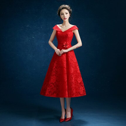Homecoming Dresses: Prom Party Dress Evening Lace Dresses V-neck