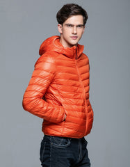 Man Winter Autumn Jacket White Duck Down Jackets Men Hooded Ultra Light