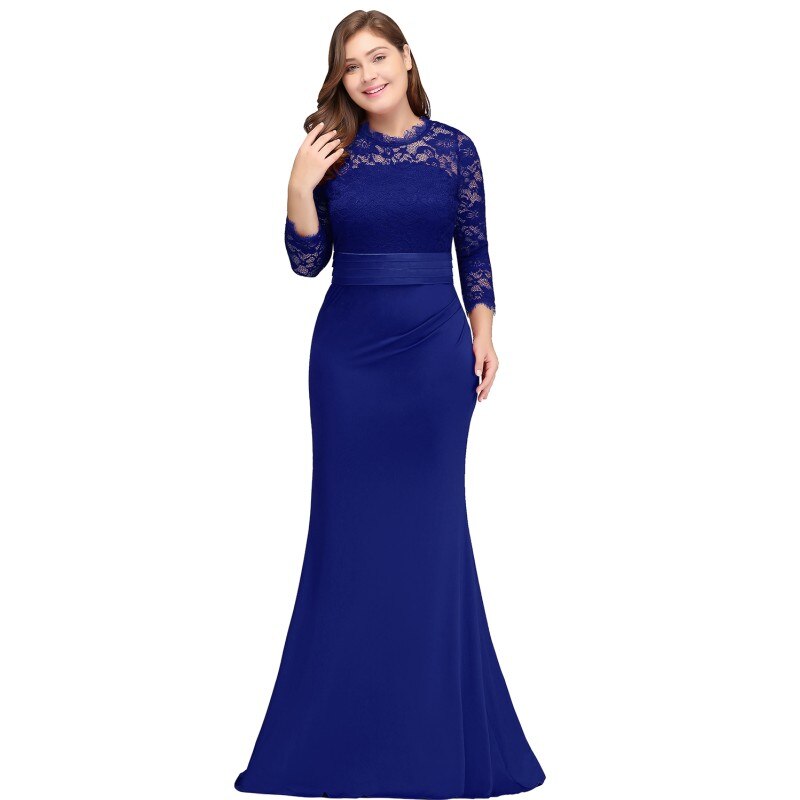 Homecoming Dresses: Mermaid Lace Long Prom Dresses Red Royal Blue Prom Gown
