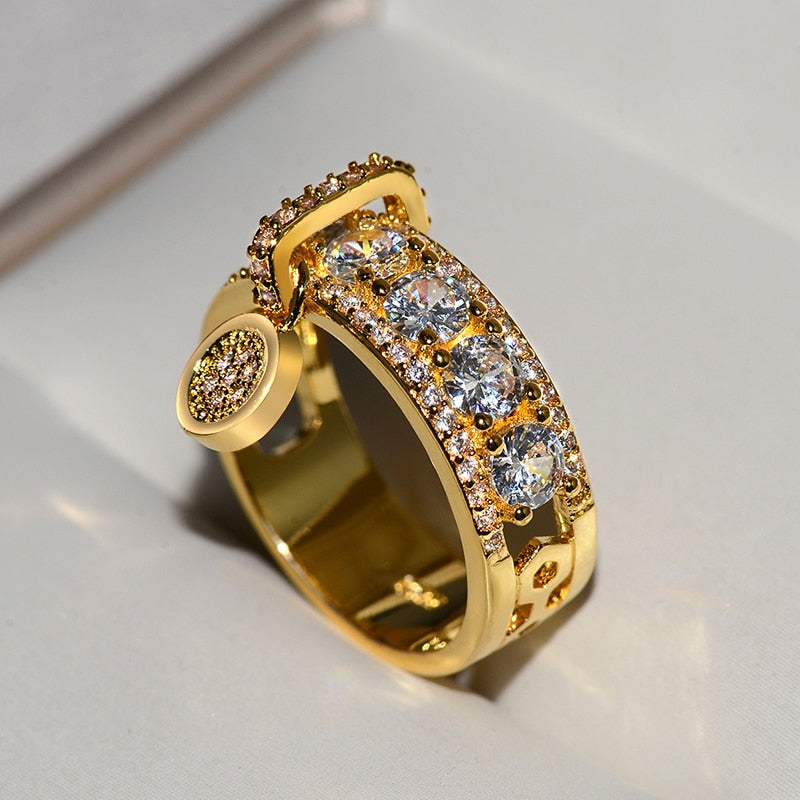 Vintage Rose Gold Filled Wedding Rings For Women Fashion Jewelry