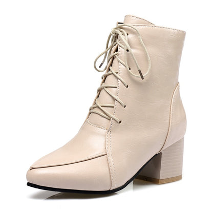 Winter Ankle Boots Pu Leather Women Boots Fashion Women Work
