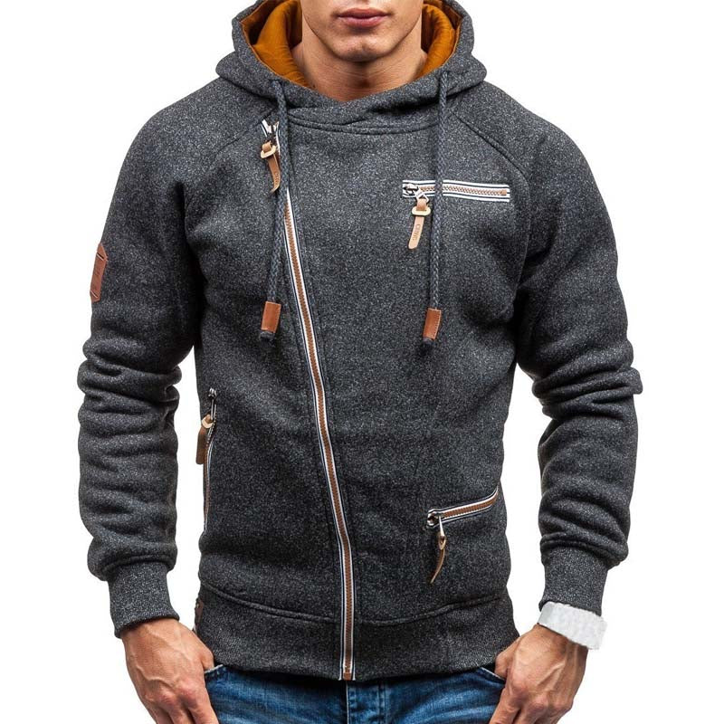 Hoodie Men Autumn Casual Solid Long Sleeve Mens Hoodies