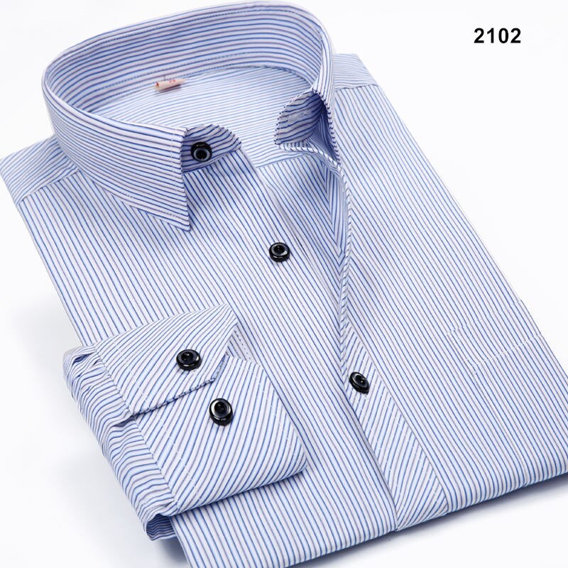 Spring Autumn Men Plaid/Striped Shirts Men