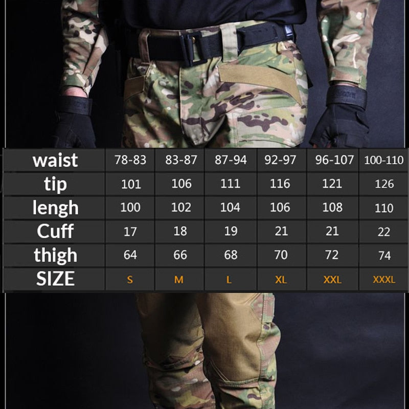 Men Jogger Tactical Pants Camouflage Military Cargo Sweatpants Loose