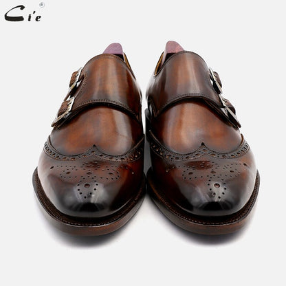 Round Toe Brogues Full Grain Genuine Calf Leather Formal Shoes Custom