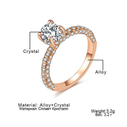 Fashion Charm Shiny Zircon Silver Color Ring Luxury