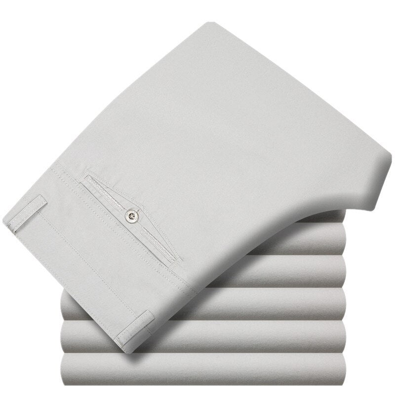 Spring Summer thin Suit Pants men middle-aged cotton slacks