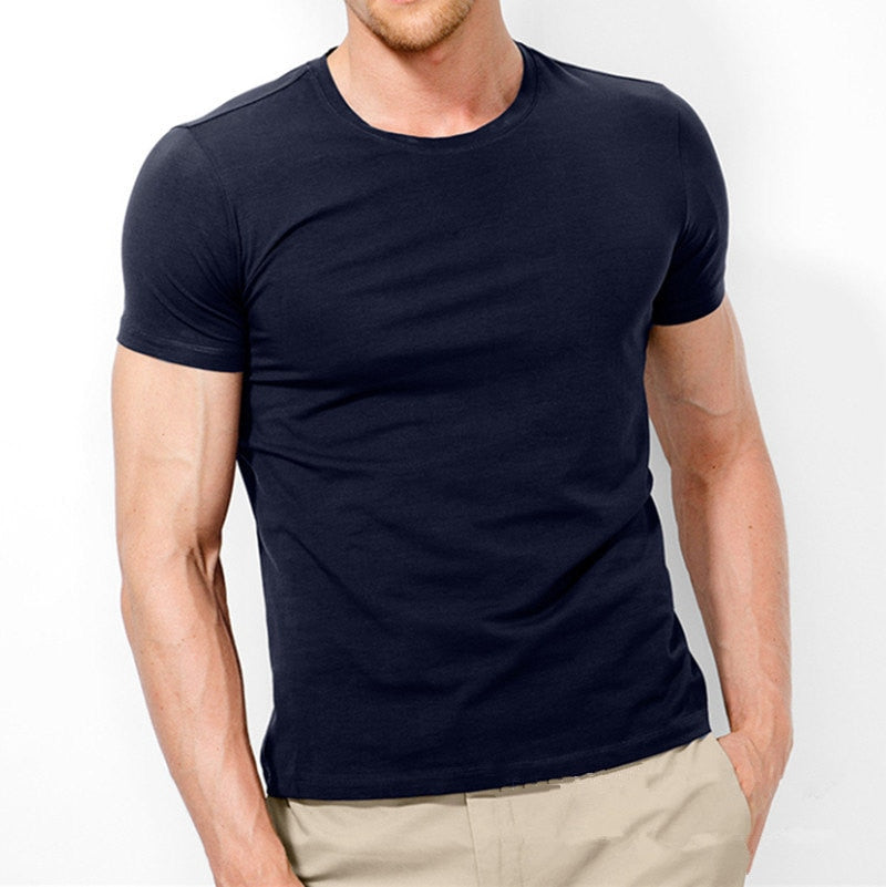 MRMT Brand Men's T Shirt Pure Color Lycra Cotton Short Sleeved