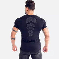 Compression Quick dry T-shirt Men Running Sport Skinny Short Tee Shirt Male