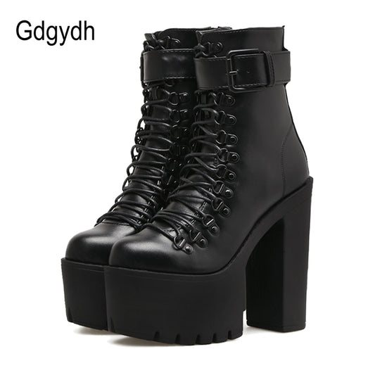 Fashion Motorcycle Boots Women Leather Spring Autumn Metal Buckle